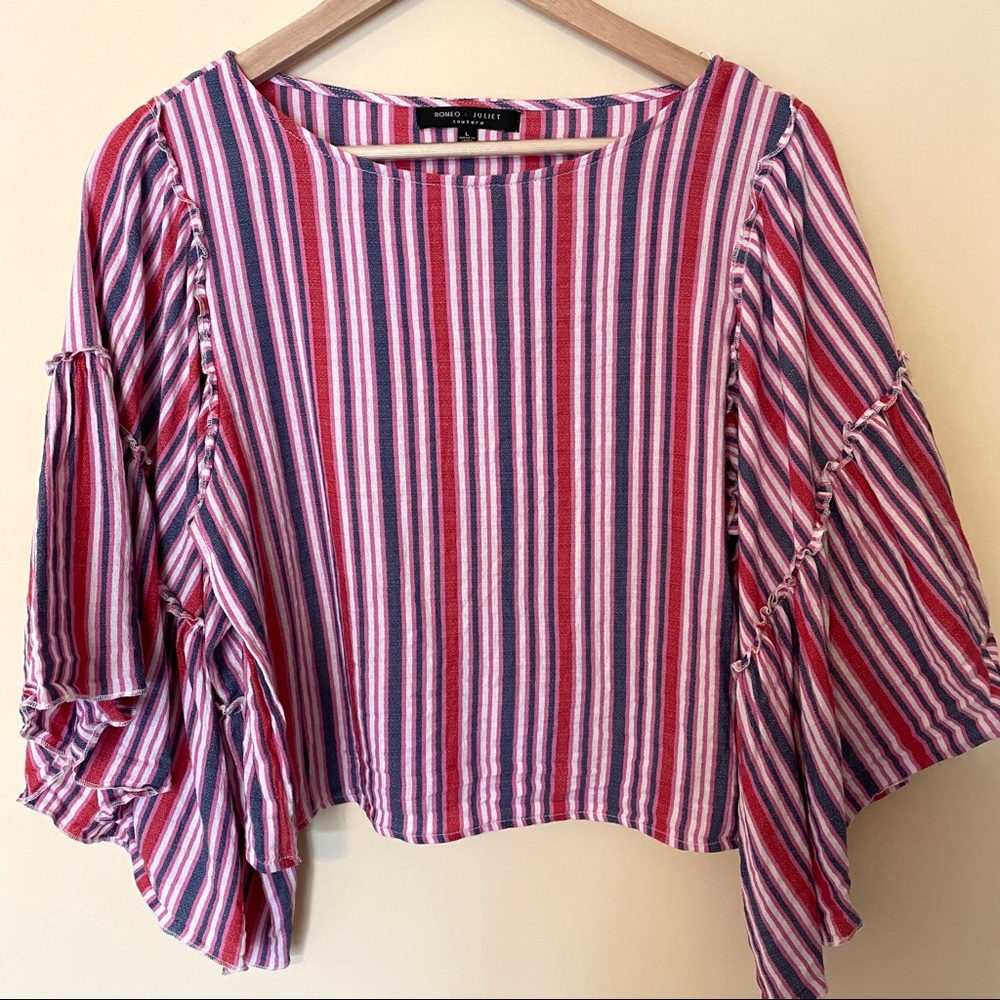 Romeo & Juliet Couture Pink Red Stripe Bell